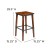 Flash Furniture 2-XU-DG-W0247B-GG Rustic Antique Walnut Industrial Wood Dining Backless Barstool, 2 Pack  addl-5