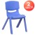 Flash Furniture 2-YU-YCX-001-BLUE-GG Blue Plastic Stackable School Chair with 12" Seat Height, 2 Pack addl-2