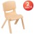 Flash Furniture 2-YU-YCX-001-NAT-GG Natural Plastic Stackable School Chair with 12" Seat Height, 2 Pack addl-1