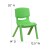 Flash Furniture 2-YU-YCX-003-GREEN-GG Green Plastic Stackable School Chair with 10.5