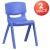 Flash Furniture 2-YU-YCX-004-BLUE-GG Blue Plastic Stackable School Chair with 13.25" Seat Height, 2 Pack addl-2