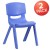 Flash Furniture 2-YU-YCX-005-BLUE-GG Blue Plastic Stackable School Chair with 15.5" Seat Height, 2 Pack addl-2