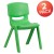 Flash Furniture 2-YU-YCX-005-GREEN-GG Green Plastic Stackable School Chair with 15.5" Seat Height, 2 Pack addl-2