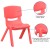 Flash Furniture 2-YU-YCX-005-RED-GG Red Plastic Stackable School Chair with 15.5" Seat Height, 2 Pack addl-5