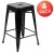 Flash Furniture 4-ET-31320-24-BK-R-GG Cierra 24" Black Metal Indoor Stackable Counter Height Bar Stool, Set of 4 addl-2