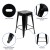 Flash Furniture 4-ET-31320-24-BK-R-GG Cierra 24" Black Metal Indoor Stackable Counter Height Bar Stool, Set of 4 addl-7