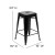 Flash Furniture 4-ET-31320-24-BK-R-PL2B-GG Cierra 24" Black Metal Indoor Stackable Counter Height Bar Stool with Black All-Weather Poly Resin Seat, Set of 4 addl-4