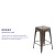 Flash Furniture 4-ET-31320-24-GN-R-GG Cierra 24" Gun Metal Gray Indoor Stackable Counter Height Bar Stool, Set of 4 addl-4