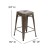 Flash Furniture 4-ET-31320-24-GN-R-GG Cierra 24" Gun Metal Gray Indoor Stackable Counter Height Bar Stool, Set of 4 addl-6