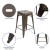 Flash Furniture 4-ET-31320-24-GN-R-GG Cierra 24" Gun Metal Gray Indoor Stackable Counter Height Bar Stool, Set of 4 addl-7