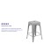 Flash Furniture 4-ET-31320-24-SV-R-GG Cierra 24" Silver Metal Indoor Stackable Counter Height Bar Stool, Set of 4 addl-3