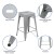 Flash Furniture 4-ET-31320-24-SV-R-GG Cierra 24" Silver Metal Indoor Stackable Counter Height Bar Stool, Set of 4 addl-6