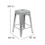 Flash Furniture 4-ET-31320-24-SV-R-PL2G-GG 24" Backless Silver Metal Indoor Counter Height Stool with Gray Poly Resin Seat, Set of 4 addl-3