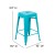 Flash Furniture 4-ET-31320-24-TL-R-PL2C-GG Cierra 24" Backless Teal Metal Indoor Counter Height Stool with Teal-Blue All-Weather Poly Resin Seat, Set of 4 addl-4