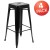 Flash Furniture 4-ET-31320-30-BK-R-GG Cierra 30" Black Metal Indoor Stackable Bar Stool, Set of 4 addl-2