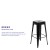 Flash Furniture 4-ET-31320-30-BK-R-GG Cierra 30" Black Metal Indoor Stackable Bar Stool, Set of 4 addl-4