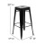 Flash Furniture 4-ET-31320-30-BK-R-GG Cierra 30" Black Metal Indoor Stackable Bar Stool, Set of 4 addl-6