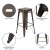 Flash Furniture 4-ET-31320-30-GN-R-GG Cierra 30" Gun Metal Gray Metal Indoor Stackable Bar Stool, Set of 4 addl-5