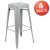 Flash Furniture 4-ET-31320-30-SV-R-GG Cierra 30" Silver Metal Indoor Stackable Bar Stool, Set of 4 addl-2