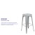 Flash Furniture 4-ET-31320-30-SV-R-GG Cierra 30" Silver Metal Indoor Stackable Bar Stool, Set of 4 addl-4