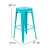 Flash Furniture 4-ET-31320-30-TL-R-PL2C-GG Cierra 30" Backless Teal Metal Indoor Bar Stool with Teal-Blue All-Weather Poly Resin Seat, Set of 4 addl-4