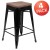 Flash Furniture 4-ET-31320W-24-BK-R-GG Cierra 24" Black Metal Indoor Stackable Counter Height Bar Stool with Wood Seat, Set of 4 addl-2