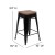 Flash Furniture 4-ET-31320W-24-BK-R-GG Cierra 24" Black Metal Indoor Stackable Counter Height Bar Stool with Wood Seat, Set of 4 addl-5