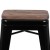 Flash Furniture 4-ET-31320W-24-BK-R-GG Cierra 24" Black Metal Indoor Stackable Counter Height Bar Stool with Wood Seat, Set of 4 addl-6