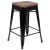 Flash Furniture 4-ET-31320W-24-BK-R-GG Cierra 24" Black Metal Indoor Stackable Counter Height Bar Stool with Wood Seat, Set of 4 addl-7