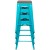 Flash Furniture 4-ET-31320W-24-TL-R-GG Cierra 24" Teal Metal Indoor Stackable Counter Height Bar Stool with Wood Seat, Set of 4 addl-11