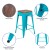 Flash Furniture 4-ET-31320W-24-TL-R-GG Cierra 24" Teal Metal Indoor Stackable Counter Height Bar Stool with Wood Seat, Set of 4 addl-4
