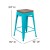 Flash Furniture 4-ET-31320W-24-TL-R-GG Cierra 24" Teal Metal Indoor Stackable Counter Height Bar Stool with Wood Seat, Set of 4 addl-5