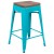 Flash Furniture 4-ET-31320W-24-TL-R-GG Cierra 24" Teal Metal Indoor Stackable Counter Height Bar Stool with Wood Seat, Set of 4 addl-7