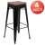 Flash Furniture 4-ET-31320W-30-BK-R-GG Cierra 30" Black Metal Indoor Stackable Bar Stool with Wood Seat, Set of 4 addl-2