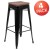 Flash Furniture 4-ET-31320W-30-BK-R-GG Cierra 30" Black Metal Indoor Stackable Bar Stool with Wood Seat, Set of 4 addl-2