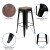 Flash Furniture 4-ET-31320W-30-BK-R-GG Cierra 30" Black Metal Indoor Stackable Bar Stool with Wood Seat, Set of 4 addl-4