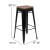 Flash Furniture 4-ET-31320W-30-BK-R-GG Cierra 30" Black Metal Indoor Stackable Bar Stool with Wood Seat, Set of 4 addl-5