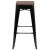 Flash Furniture 4-ET-31320W-30-BK-R-GG Cierra 30" Black Metal Indoor Stackable Bar Stool with Wood Seat, Set of 4 addl-8