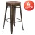 Flash Furniture 4-ET-31320W-30-GN-R-GG Cierra 30" Gun Metal Gray Metal Indoor Bar Stool with Wood Seat, Set of 4 addl-2