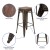 Flash Furniture 4-ET-31320W-30-GN-R-GG Cierra 30" Gun Metal Gray Metal Indoor Bar Stool with Wood Seat, Set of 4 addl-5