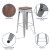 Flash Furniture 4-ET-31320W-30-SV-R-GG Cierra 30" Silver Metal Stackable Indoor Bar Stool with Wood Seat, Set of 4 addl-4