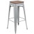 Flash Furniture 4-ET-31320W-30-SV-R-GG Cierra 30" Silver Metal Stackable Indoor Bar Stool with Wood Seat, Set of 4 addl-7