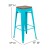 Flash Furniture 4-ET-31320W-30-TL-R-GG Cierra 30" Teal Metal Stackable Indoor Bar Stool with Wood Seat, Set of 4 addl-5