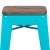 Flash Furniture 4-ET-31320W-30-TL-R-GG Cierra 30" Teal Metal Stackable Indoor Bar Stool with Wood Seat, Set of 4 addl-6