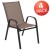 Flash Furniture 4-JJ-303C-B-GG Brown Outdoor Stack Chair with Flex Comfort Material and Metal Frame, Set of 4 addl-2