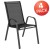 Flash Furniture 4-JJ-303C-GG Black Outdoor Stack Chair with Flex Comfort Material and Metal Frame, Set of 4 addl-2