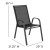 Flash Furniture 4-JJ-303C-GG Black Outdoor Stack Chair with Flex Comfort Material and Metal Frame, Set of 4 addl-5