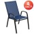 Flash Furniture 4-JJ-303C-NV-GG Navy Outdoor Stack Chair with Flex Comfort Material and Metal Frame, Set of 4 addl-2