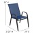 Flash Furniture 4-JJ-303C-NV-GG Navy Outdoor Stack Chair with Flex Comfort Material and Metal Frame, Set of 4 addl-5