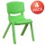 Flash Furniture 4-YU-YCX4-001-GREEN-GG Green Plastic Stackable School Chair with 12